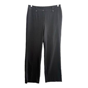 ATELIER Women Wide Leg Pants Sz 10 Black Trousers Office Career Work Casual 31-4